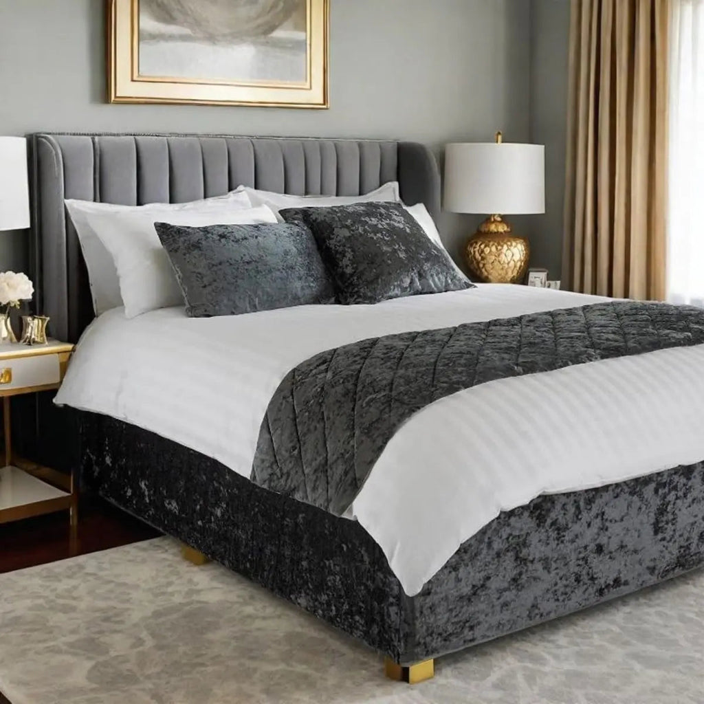 Velvet Bed Skirt With Wrap Design For Divan Frames And Base Edges