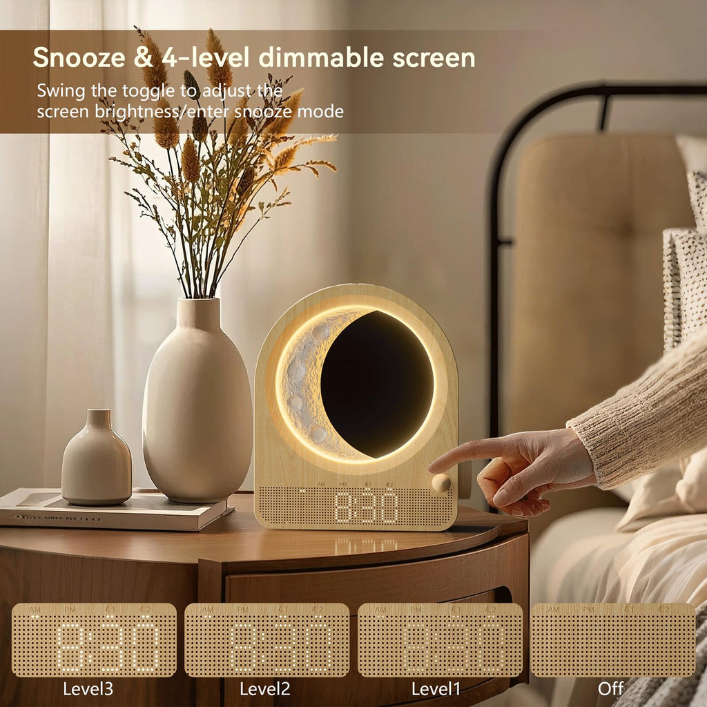 Sunrise Clock With White Noise And Dual Alarms For Bedroom Use