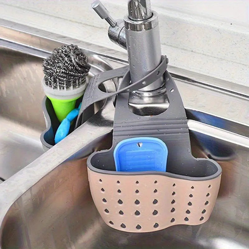 Set di due cestini regolabili per lo scarico del lavandino, per cucina e bagno