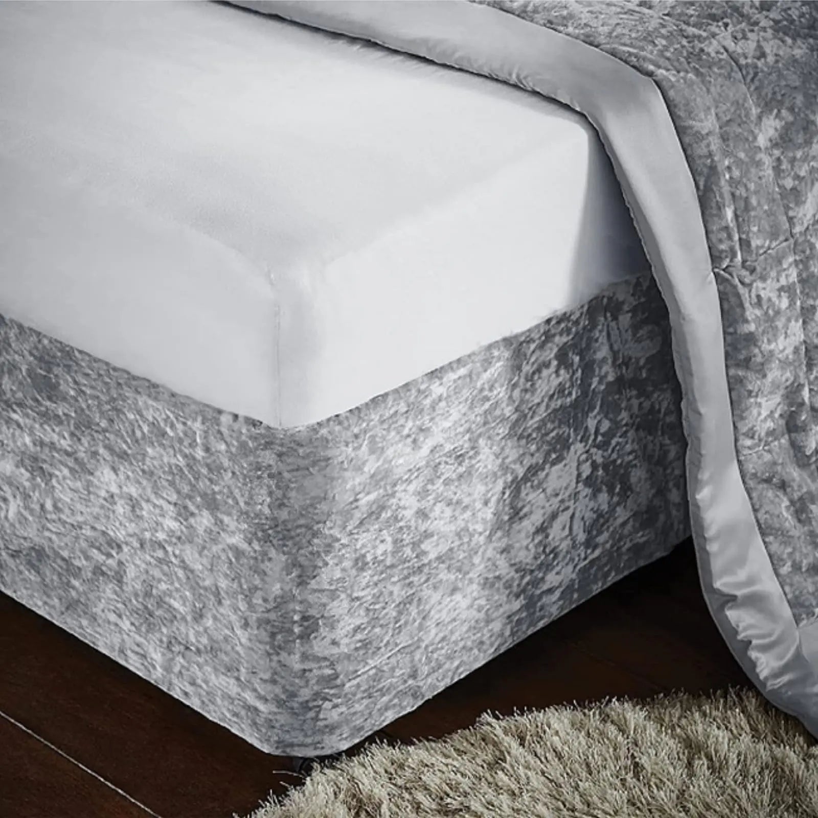 Velvet Bed Skirt With Wrap Design For Divan Frames And Base Edges
