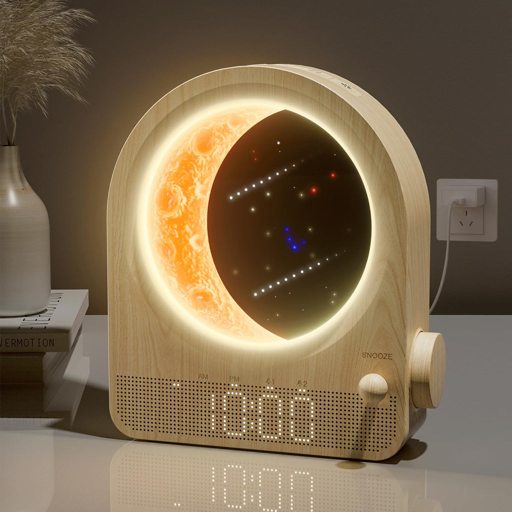 Sunrise Clock With White Noise And Dual Alarms For Bedroom Use
