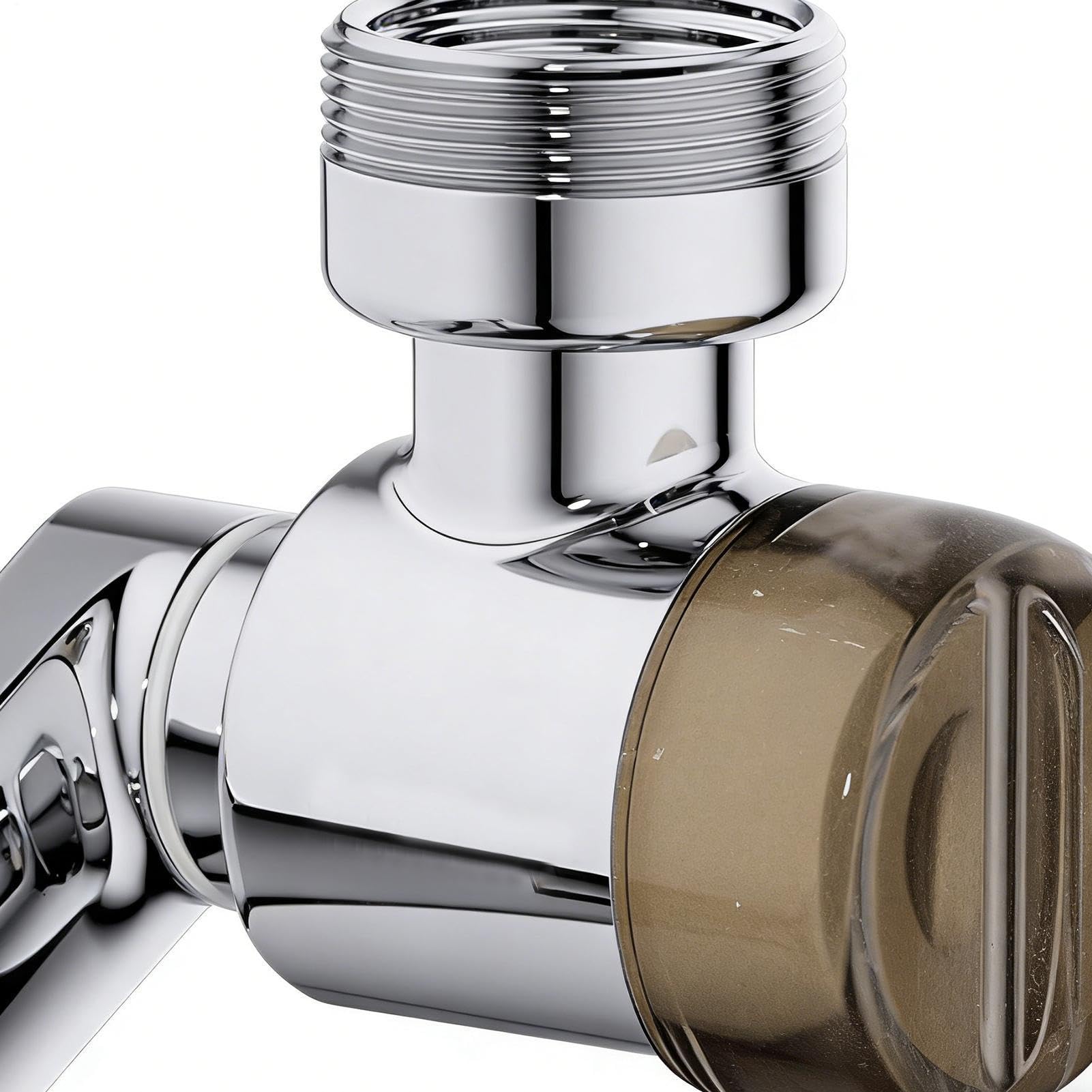 Brass Faucet Extender For Sinks, 1440-Degree Swivel, Four Spray Modes, 2 Cartridges