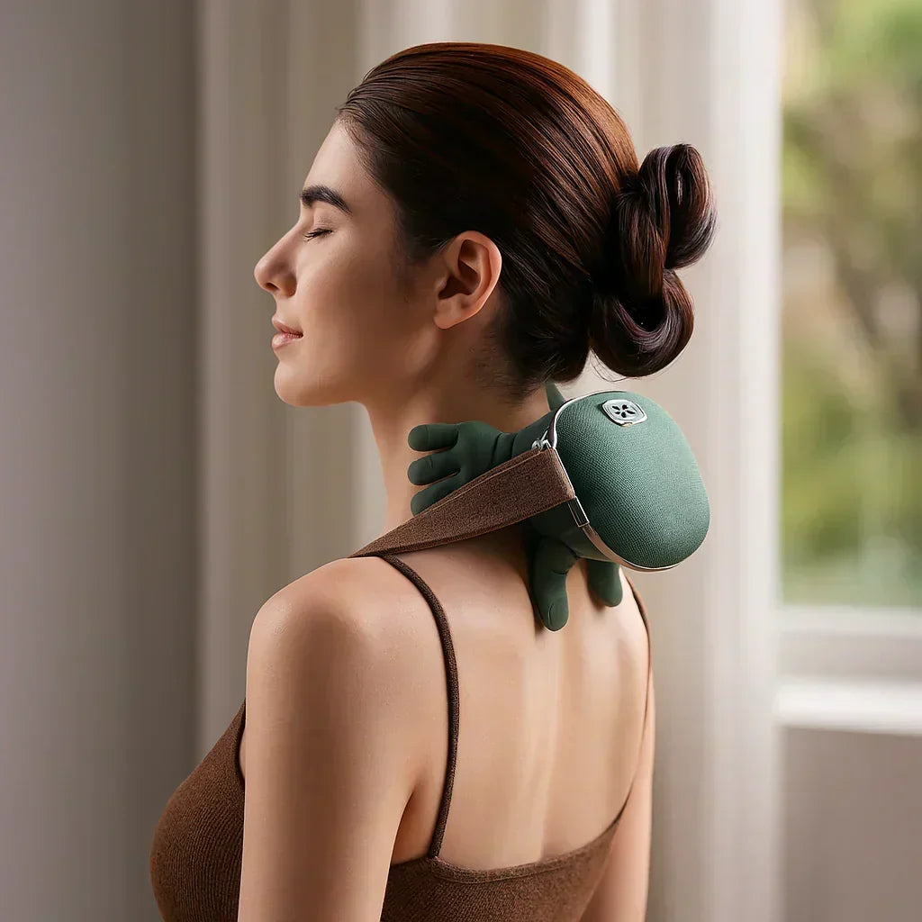 Portable Heated Neck Massager — Adjustable Warmth, Kneading & Vibration Therapy