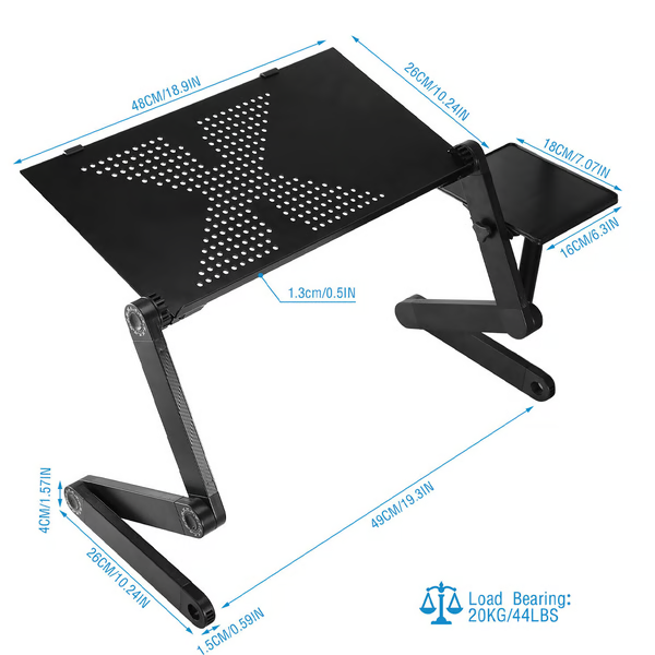 Support pour ordinateur portable - Alliage d'aluminium - Réglable à 360 degrés - Pliable jusqu'à 4 cm - Compatible avec les ordinateurs portables de 7 à 21 pouces | meowbutter
