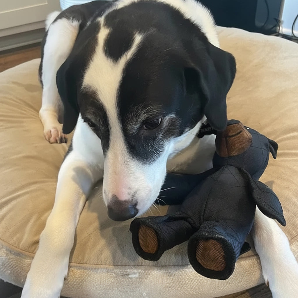 Bear-Shaped Plush Dog Toy — Chew Resistant Built-In Squeaker