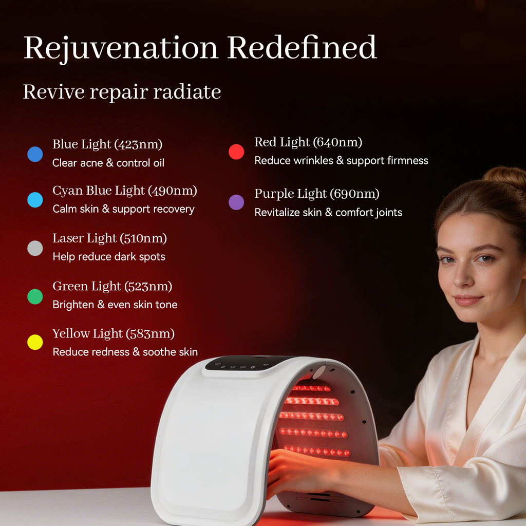 Facial Light Therapy & Misting Panel for Skin Fatigue, Redness, and Daily Rejuvenation