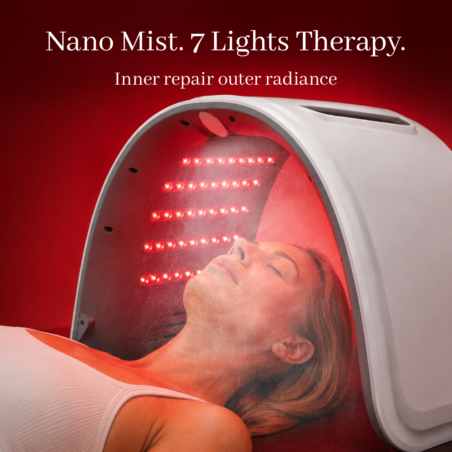 Facial Light Therapy & Misting Panel for Skin Fatigue, Redness, and Daily Rejuvenation