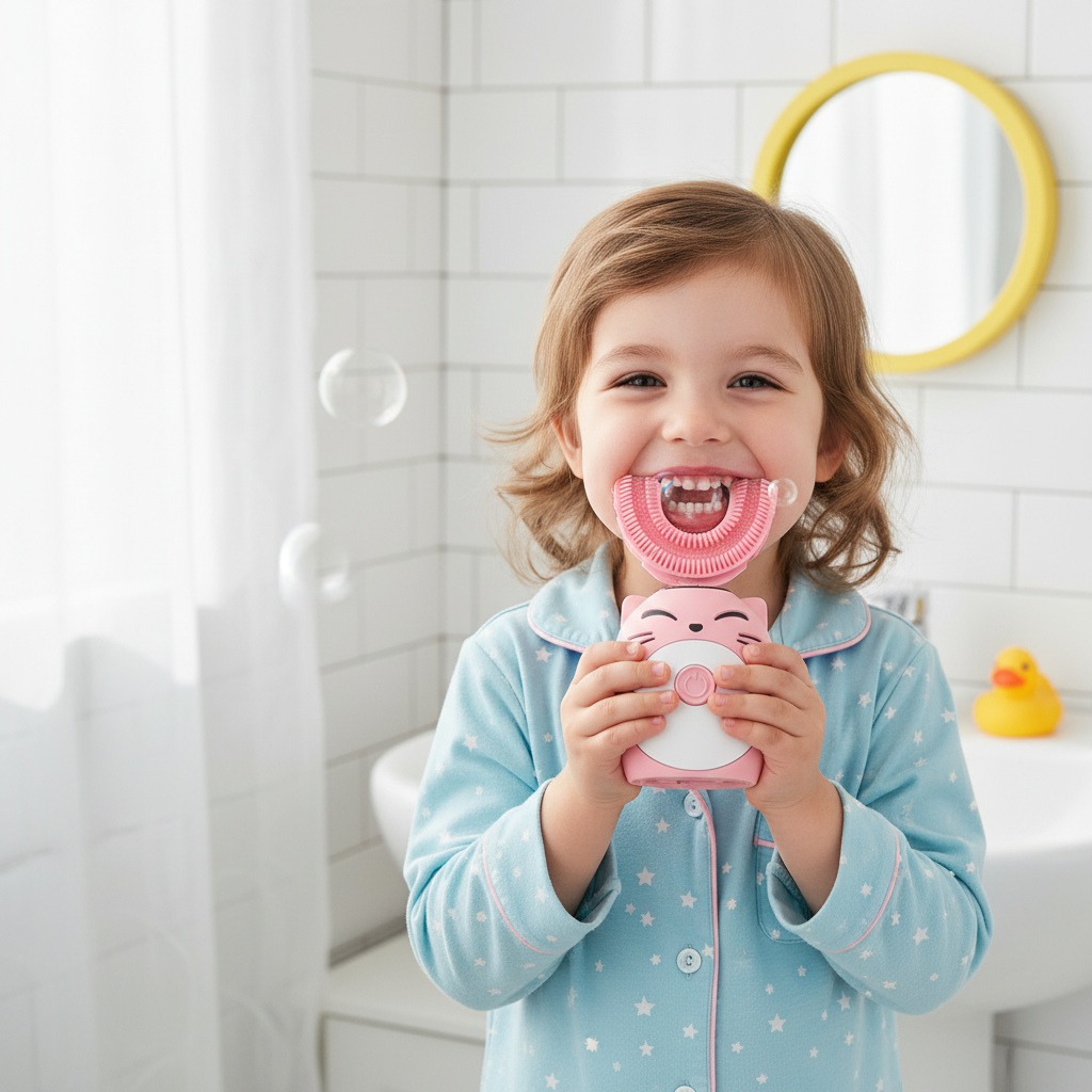 Spazzolino Elettrico per Bambini Design Divertente a Batteria | Meowbutter