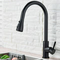 Single Handle Pull-Out Kitchen Faucet — Stainless Steel Spray Head