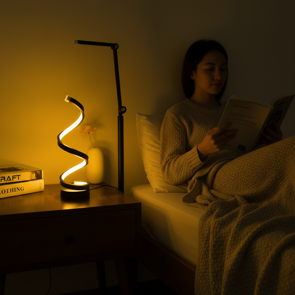 Lampada da scrivania LED nero opaco - controllo touch regolabile, braccio a molla avvolta, base con morsetto rinforzata