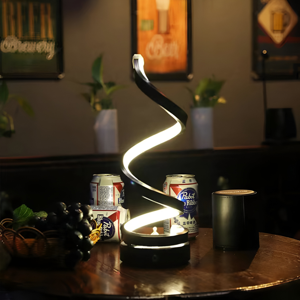 Lampada da scrivania LED nero opaco - controllo touch regolabile, braccio a molla avvolta, base con morsetto rinforzata