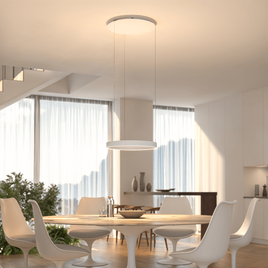 Contemporary LED Ceiling Light — Compact Flush Mount Panel Fixture