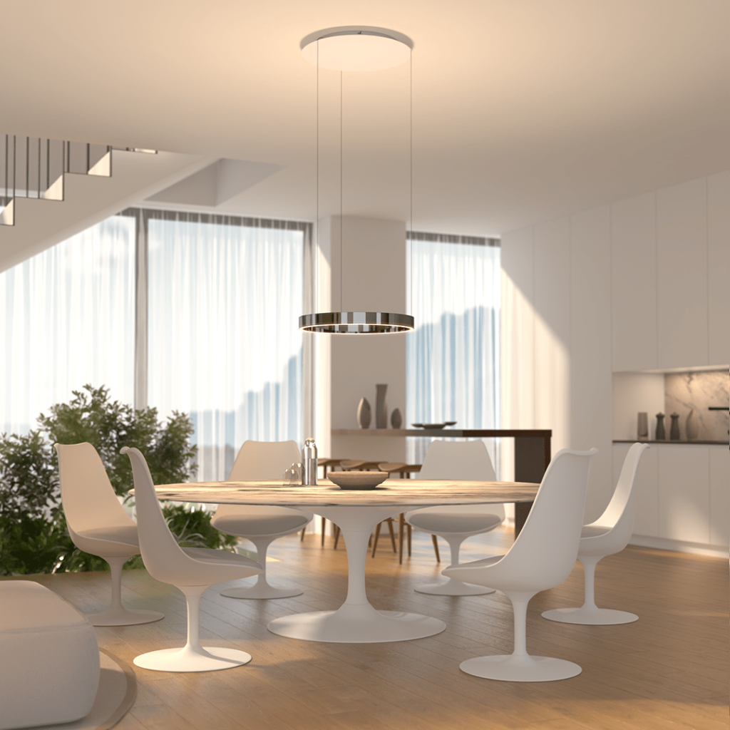 Contemporary LED Ceiling Light — Compact Flush Mount Panel Fixture