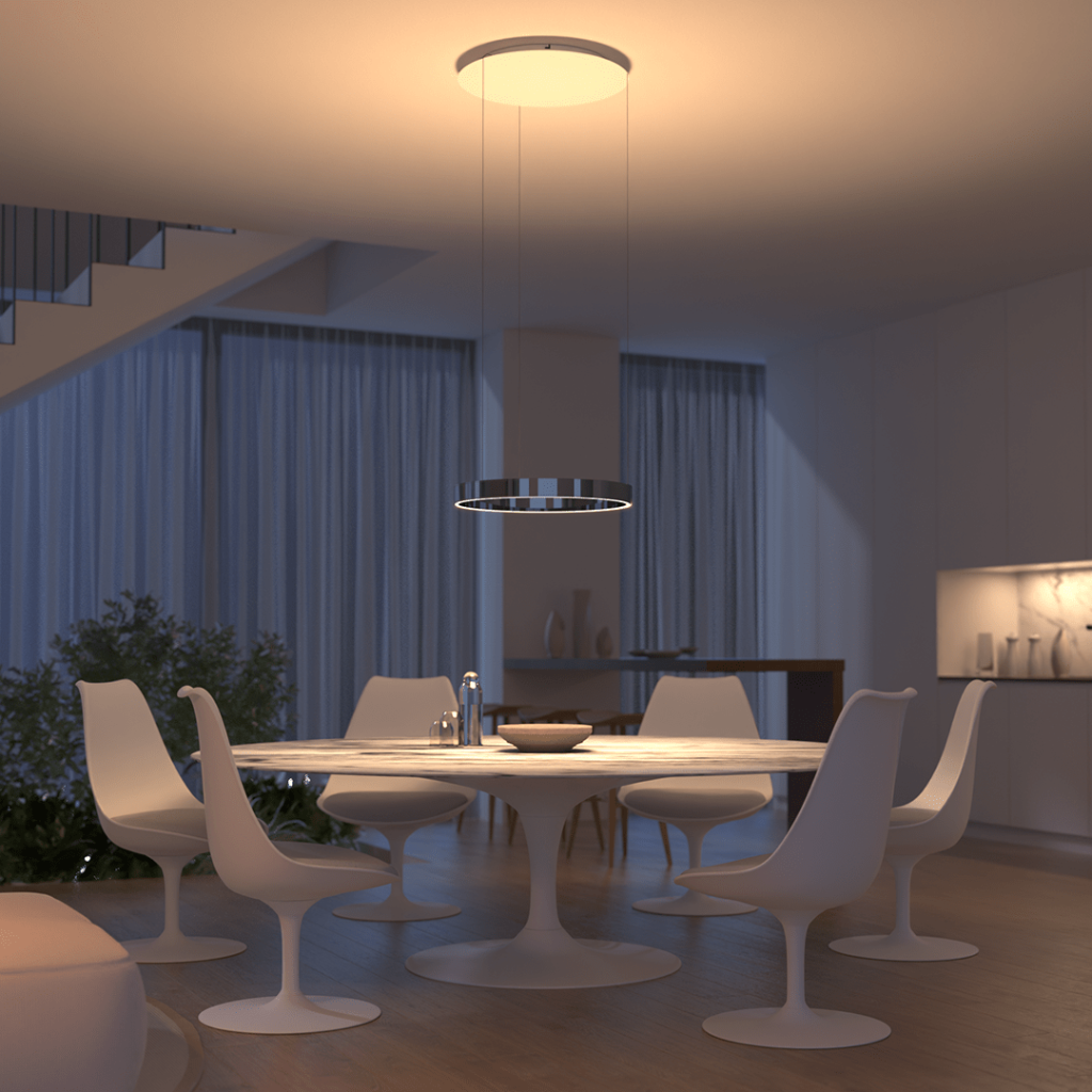Contemporary LED Ceiling Light — Compact Flush Mount Panel Fixture