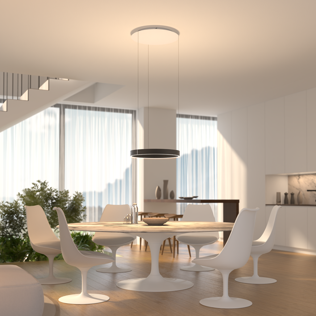 Contemporary LED Ceiling Light — Compact Flush Mount Panel Fixture