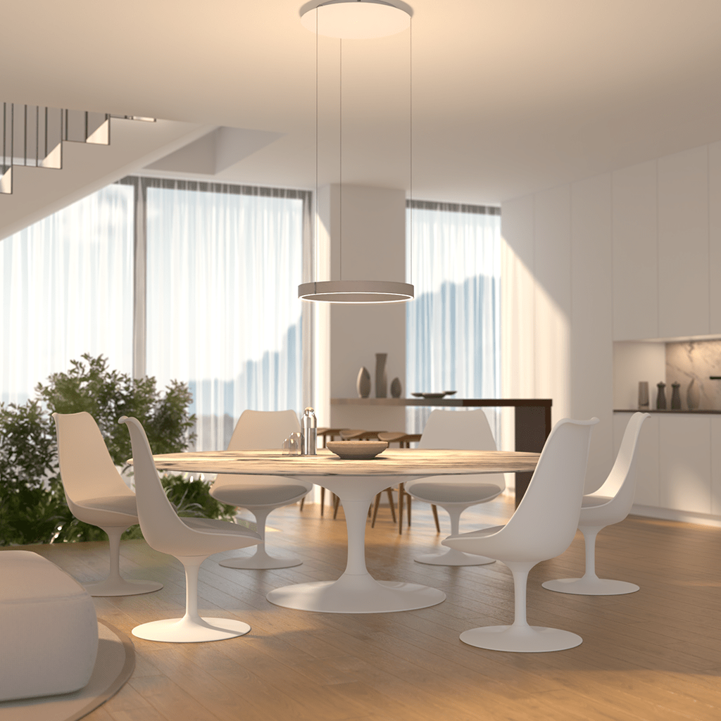 Contemporary LED Ceiling Light — Compact Flush Mount Panel Fixture