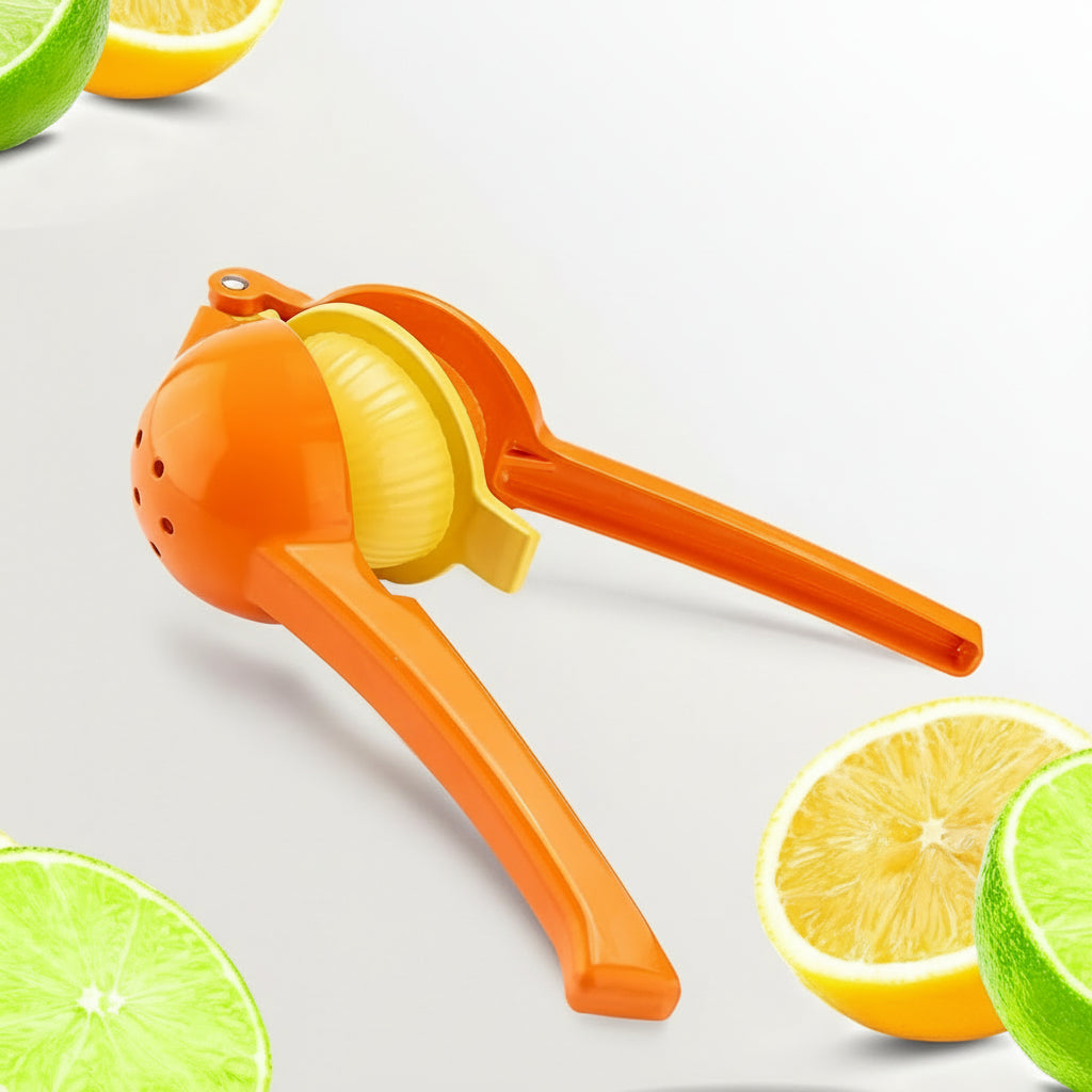 Ruční hliníkový lis na citrusy — integrované sítko na citrony a limetky