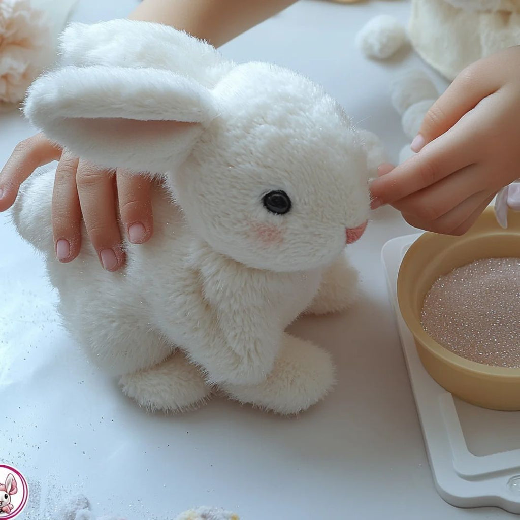 Giocattolo coniglietto di peluche animato con movimento meccanico realistico
