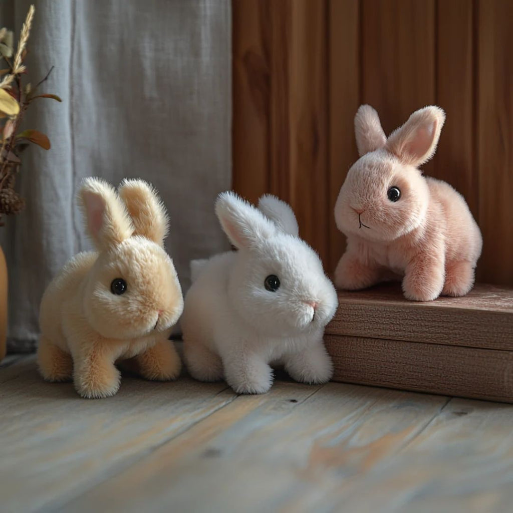 Giocattolo coniglietto di peluche animato con movimento meccanico realistico