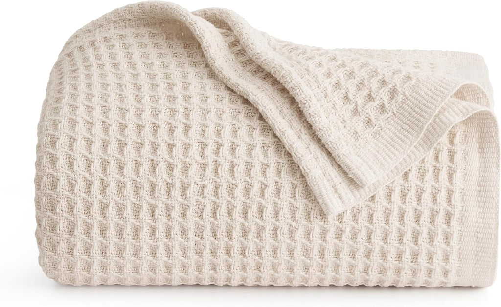 Waffelpiqué-Decke aus 100 % Baumwolle von Cozy Haven in Queensize — weiche, atmungsaktive, offen gewebte Struktur