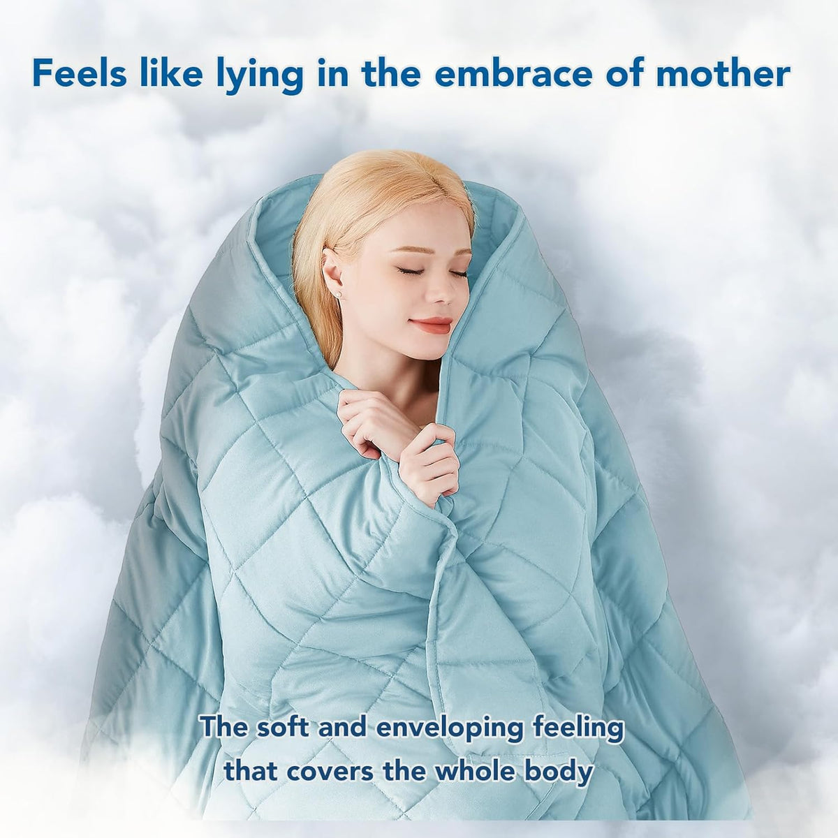Pătură ponderată Cozy Comfort — țesătură din microfibră răcoritoare, umplutură cu reglare termică