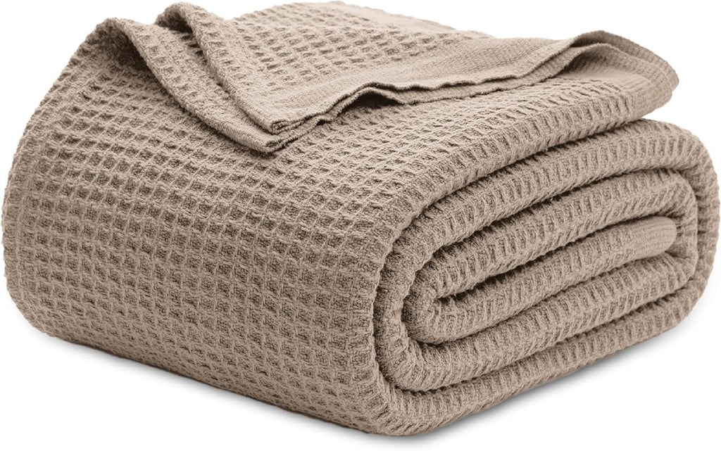 Waffelpiqué-Decke aus 100 % Baumwolle von Cozy Haven in Queensize — weiche, atmungsaktive, offen gewebte Struktur
