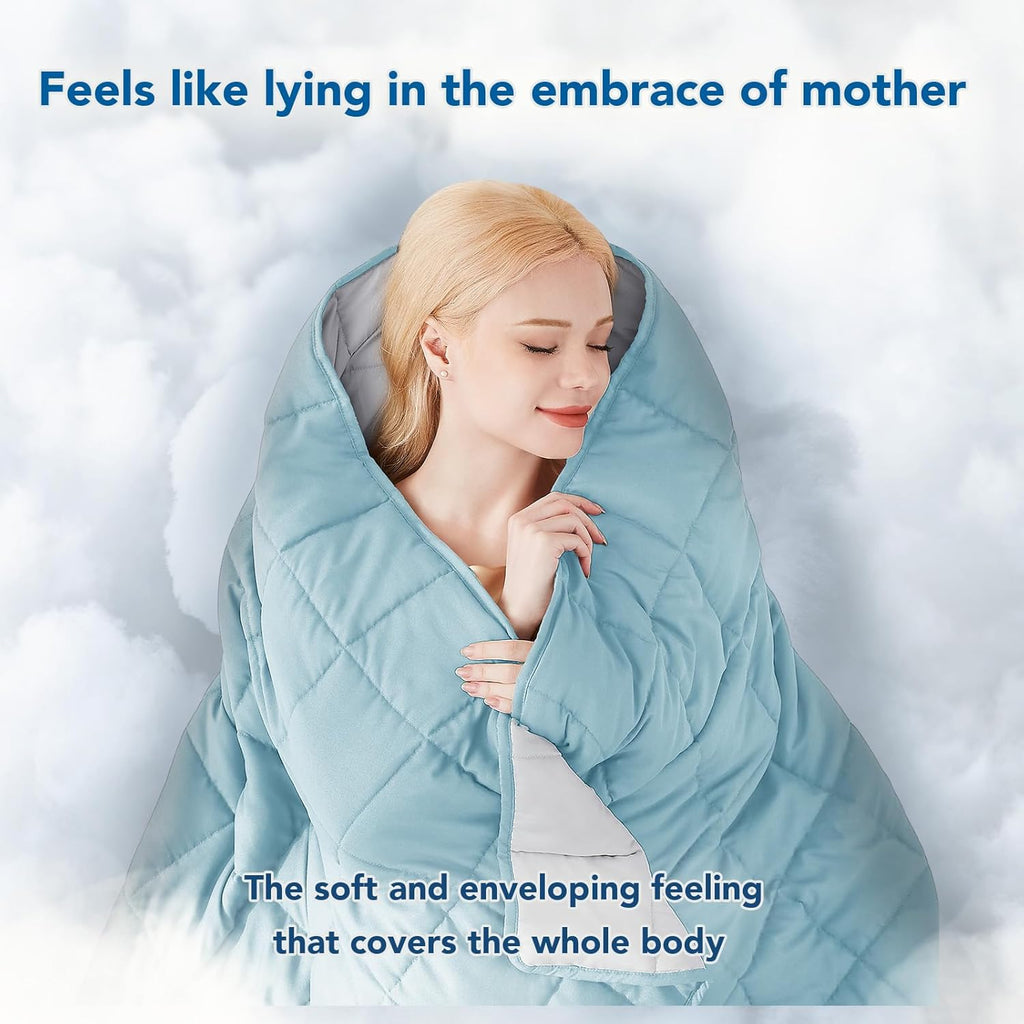 Pătură ponderată Cozy Comfort — țesătură din microfibră răcoritoare, umplutură cu reglare termică