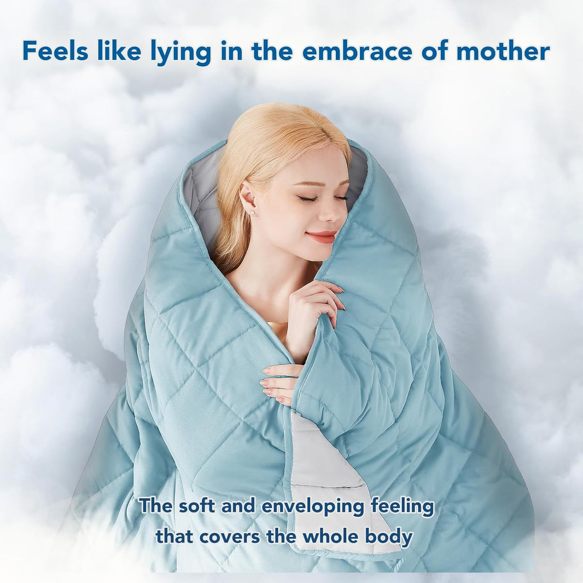 Pătură ponderată Cozy Comfort — țesătură din microfibră răcoritoare, umplutură cu reglare termică