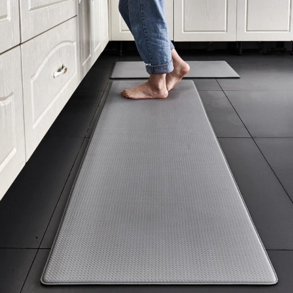 Ergonomic Cushioned Kitchen Mat — Resilient Foam Core, Non-Slip PVC Shell
