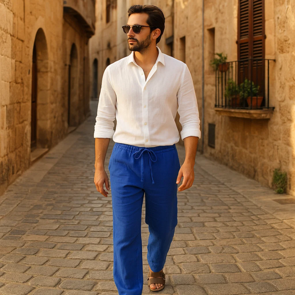 Pantaloni di Lino Vestibilità Casual Leggeri per l'Estate | Meowbutter