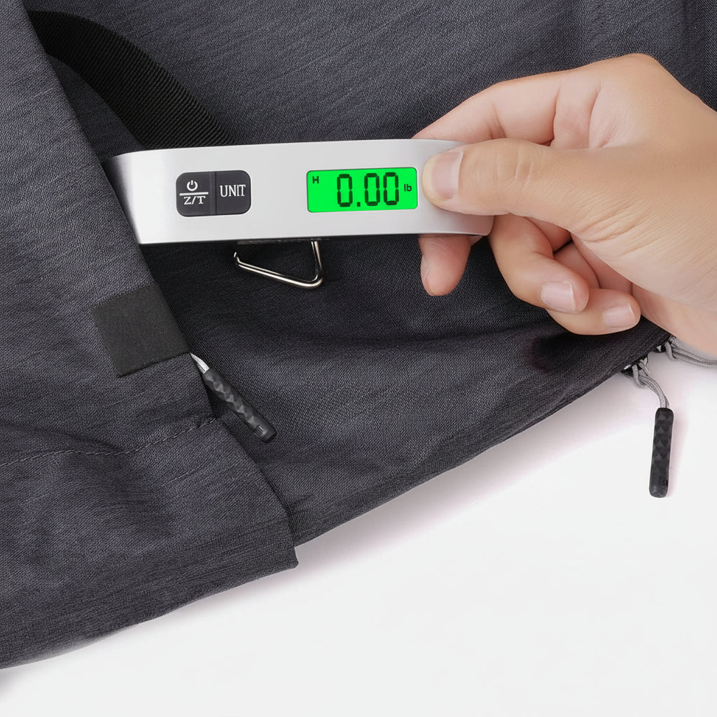 Bilancia digitale portatile per bagagli — Gancio di sollevamento, display elettronico