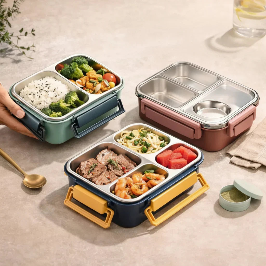 Cutie de prânz din oțel inoxidabil Bento, recipient alimentar etanș | Meowbutter