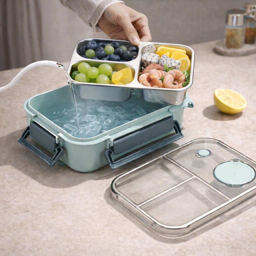 Cutie de prânz din oțel inoxidabil Bento, recipient alimentar etanș | Meowbutter