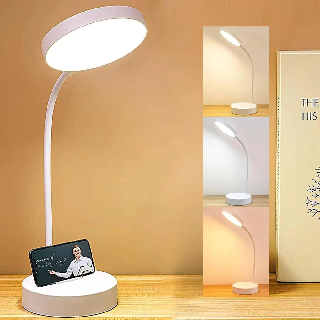 Lampada da scrivania LED con ricarica USB | Lampada da lettura regolabile a collo di cigno | Meowbutter