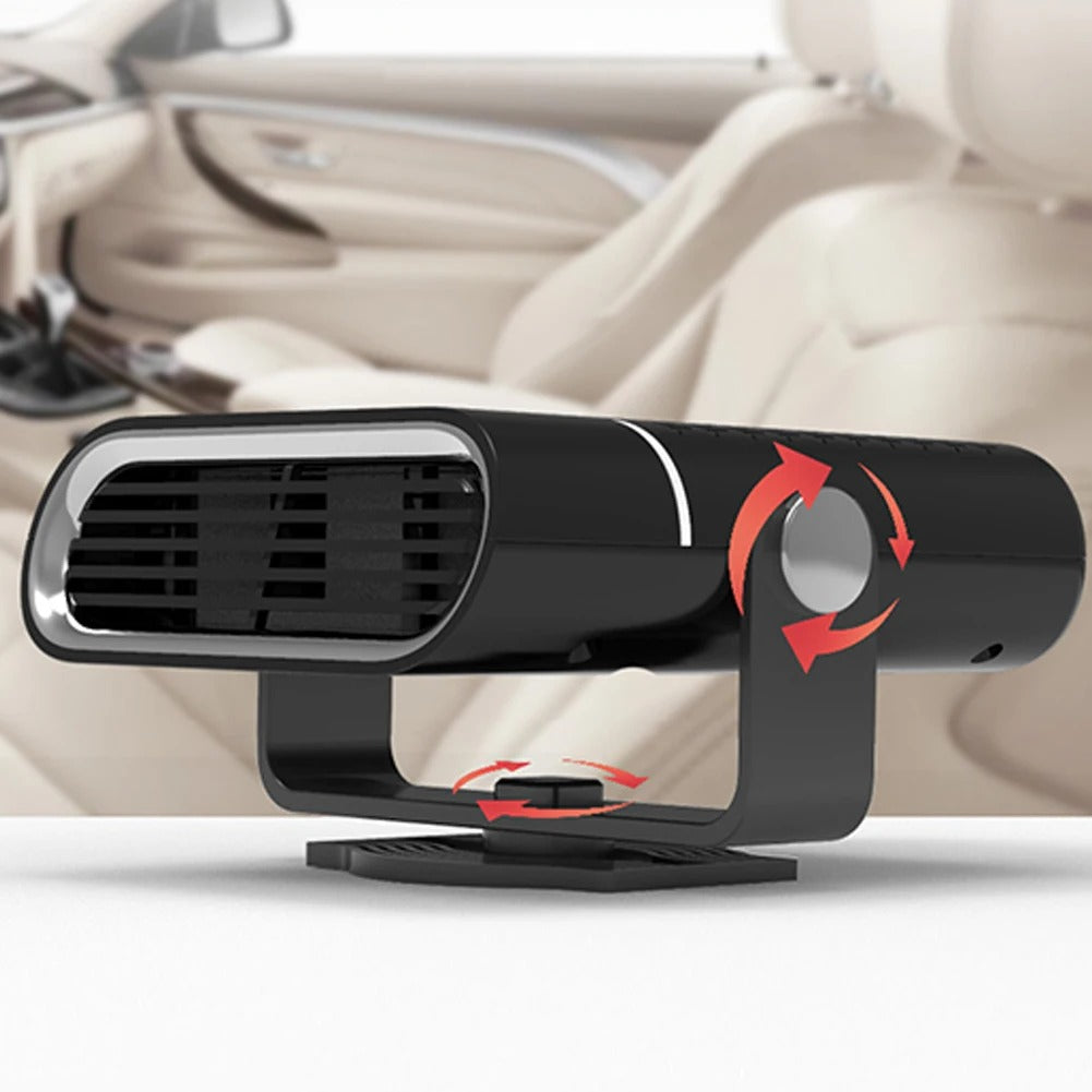 Car Fan - 4-in-1 Heating & Cooling - 12V/24V - 360 Degree Rotation - White & Black | meowbutter