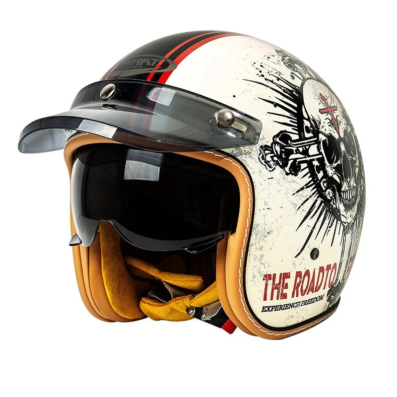 The Street King - Vintage Open Face Helmet - DOT & ECE Approved - Meowbutter