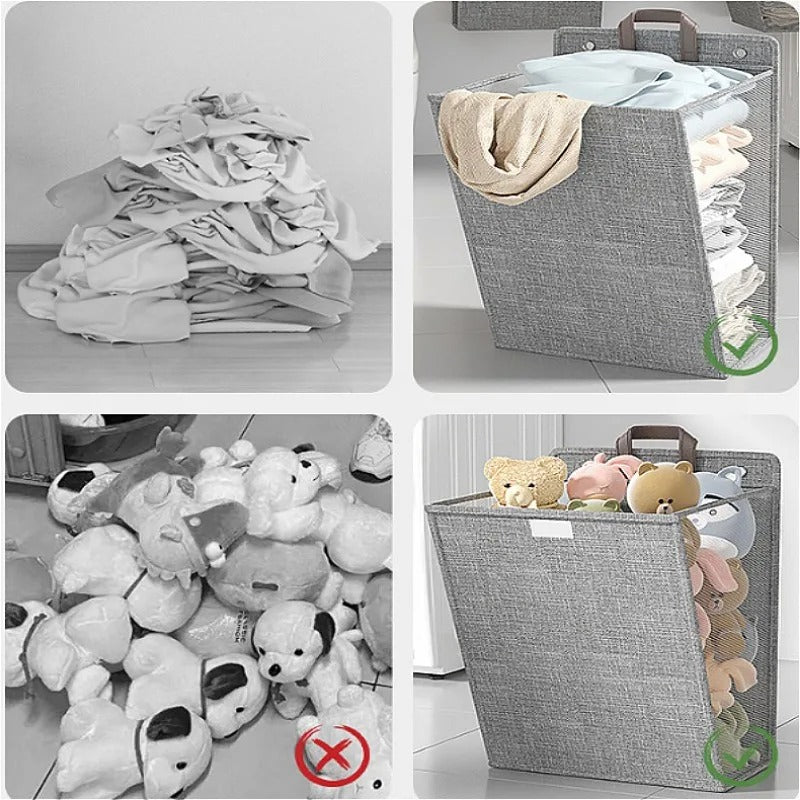 Wallora Foldable Wall-Mounted Laundry Basket — Adhesive Hamper