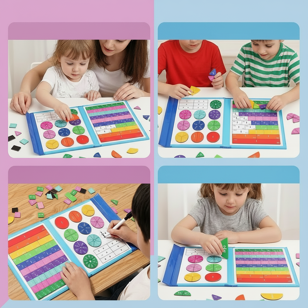 אריחי מספרים מגנטיים למתמטיקה — ערכה אינטראקטיבית לשברים ולחשבון