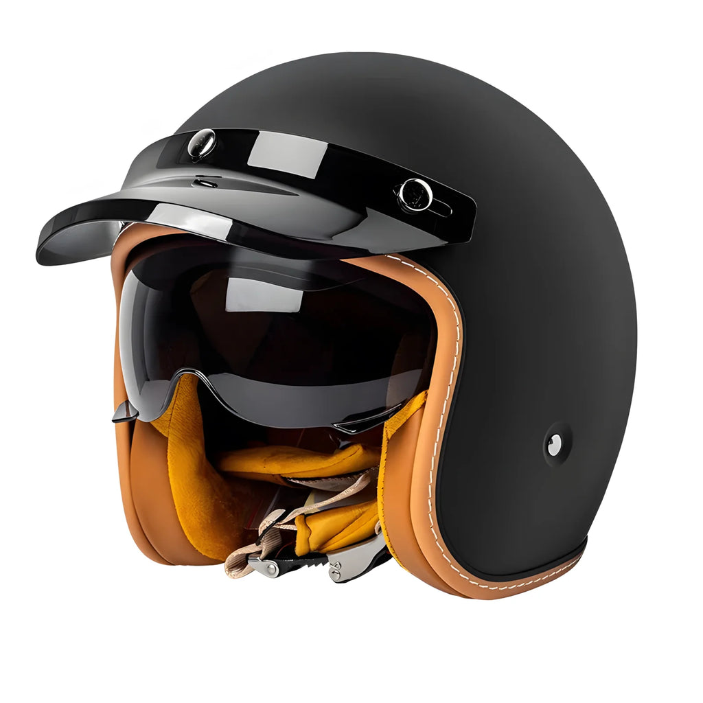 The Street King - Vintage Open Face Helmet - DOT & ECE Approved - Meowbutter