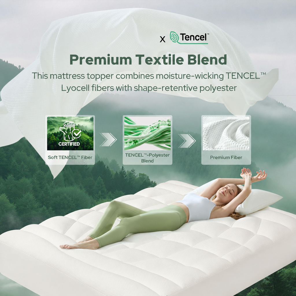 Comfort Haven-madrassbeskytter for dobbeltseng – Tencel-blanding, fukttransporterende støtte og komfort