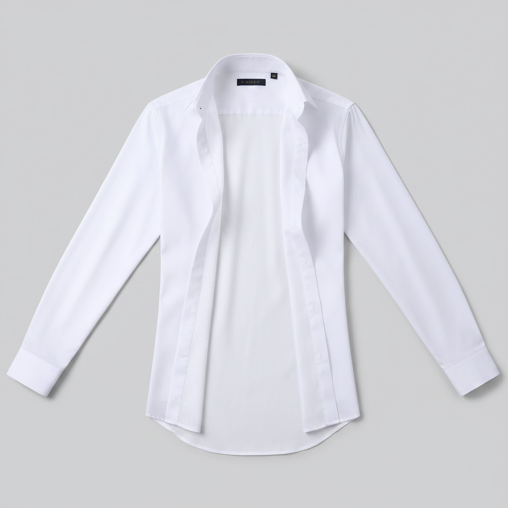 Camicia da uomo elegante stretch fit a manica lunga con bottoni | Meowbutter