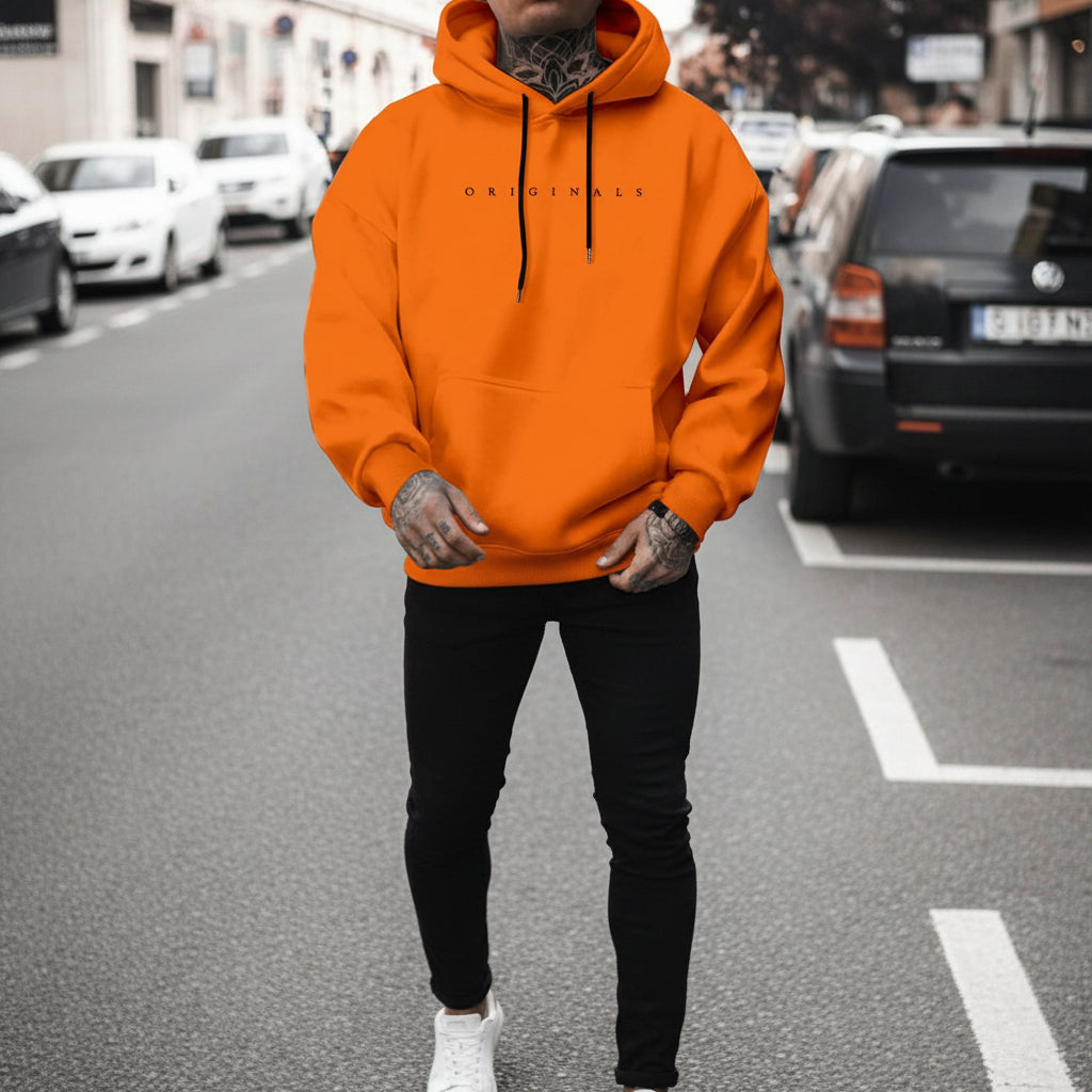 Herre Oversized Hoodie med Lange Ærmer Sweatshirt | Casual | Meowbutter