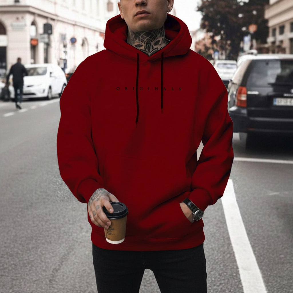 Herre Oversized Hoodie med Lange Ærmer Sweatshirt | Casual | Meowbutter