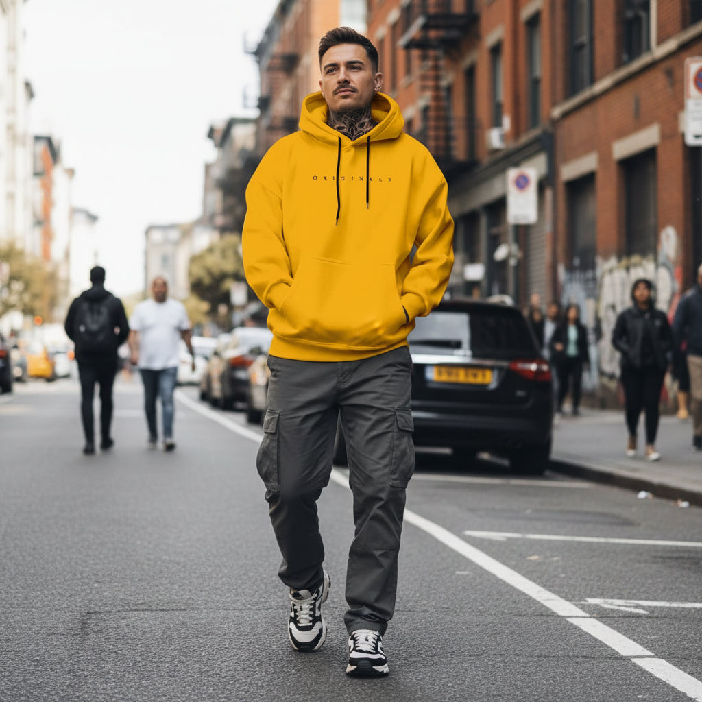 Herre Oversized Hoodie med Lange Ærmer Sweatshirt | Casual | Meowbutter