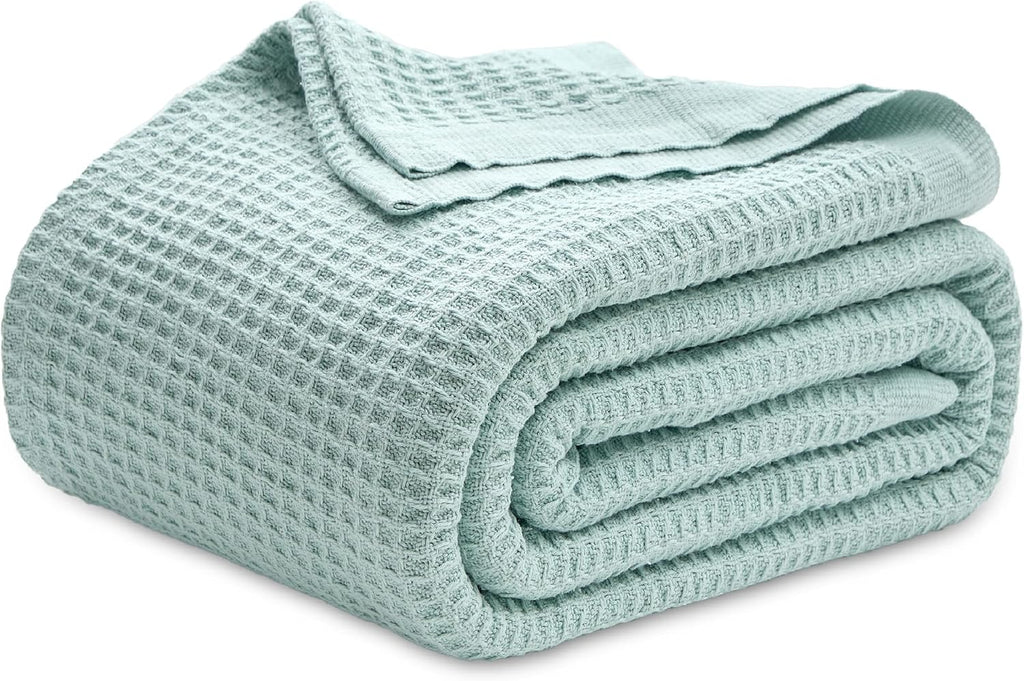 Waffelpiqué-Decke aus 100 % Baumwolle von Cozy Haven in Queensize — weiche, atmungsaktive, offen gewebte Struktur