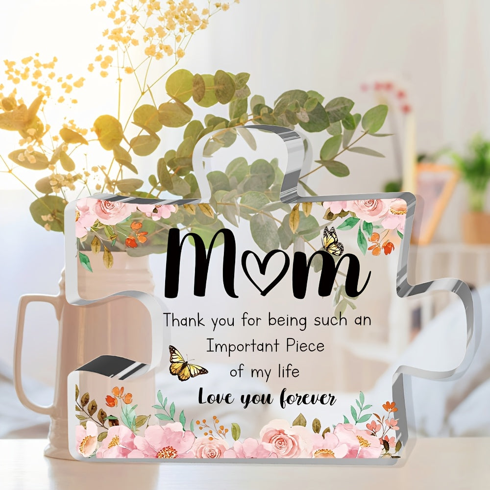 Mother's Day Floral Butterfly Acrylic Puzzle Desktop Display