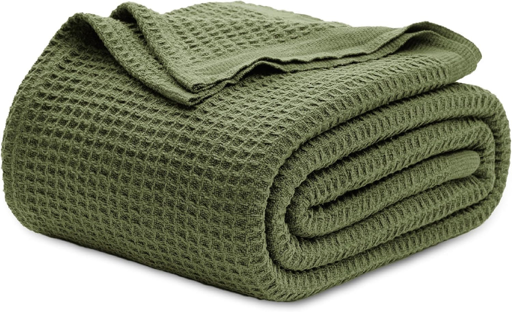 Waffelpiqué-Decke aus 100 % Baumwolle von Cozy Haven in Queensize — weiche, atmungsaktive, offen gewebte Struktur