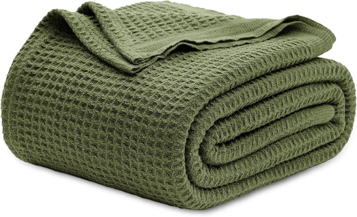 Waffelpiqué-Decke aus 100 % Baumwolle von Cozy Haven in Queensize — weiche, atmungsaktive, offen gewebte Struktur