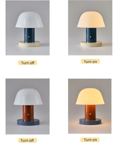 Mushroom Table Lamp | Modern Rechargeable LED Light | Meowbutter