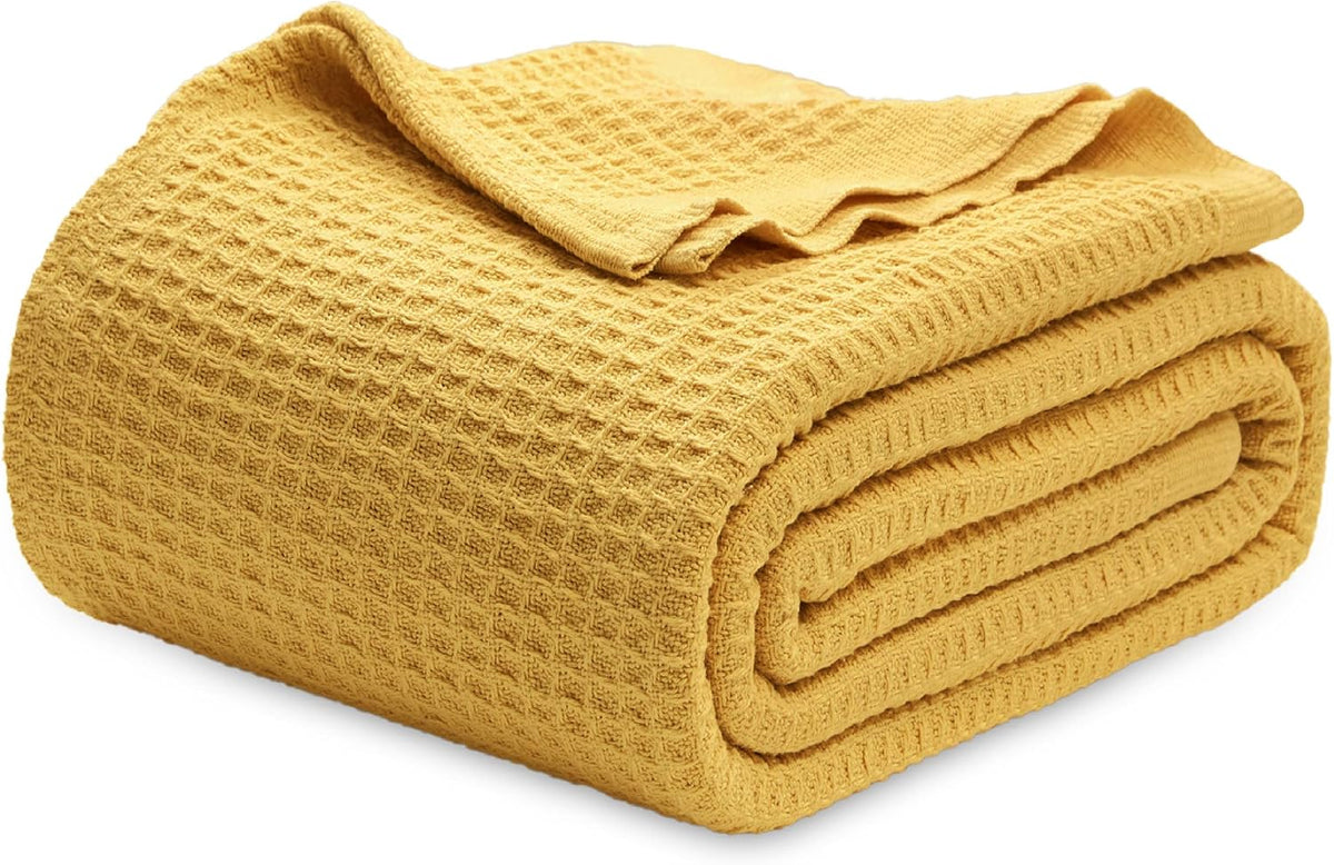 Waffelpiqué-Decke aus 100 % Baumwolle von Cozy Haven in Queensize — weiche, atmungsaktive, offen gewebte Struktur